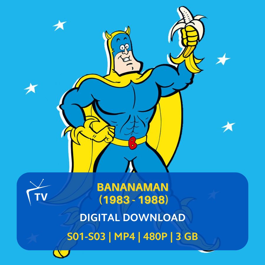 Bananaman 1983 TV Series 80s British Cartoon Digital Download Bananaman 1983 TV Series 80s British Cartoon Digital Download