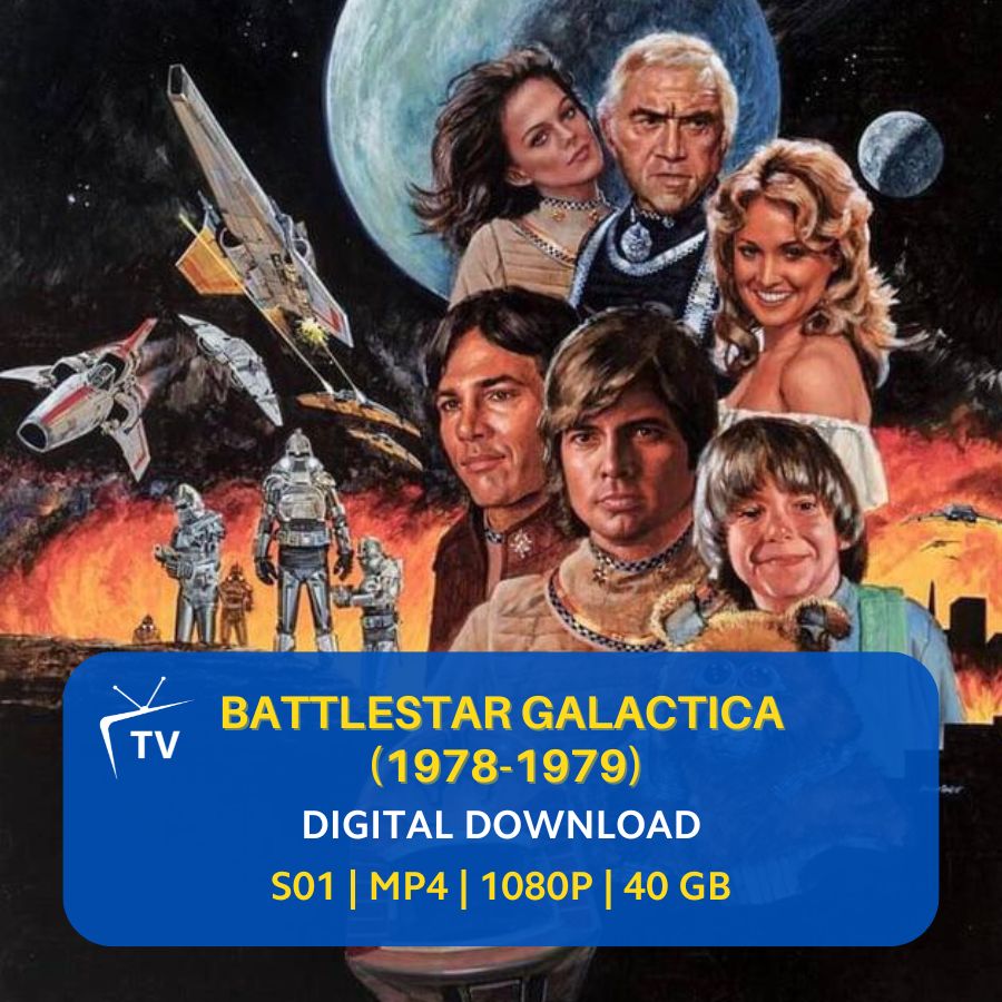 Battlestar Galactica 1978 | 70s Sci-Fi | Digital Download | Glen A Larson |  Apollo and Starbuck | Cylons | Retro TV | Complete Series – ArchiveMen.com, image size:900x900