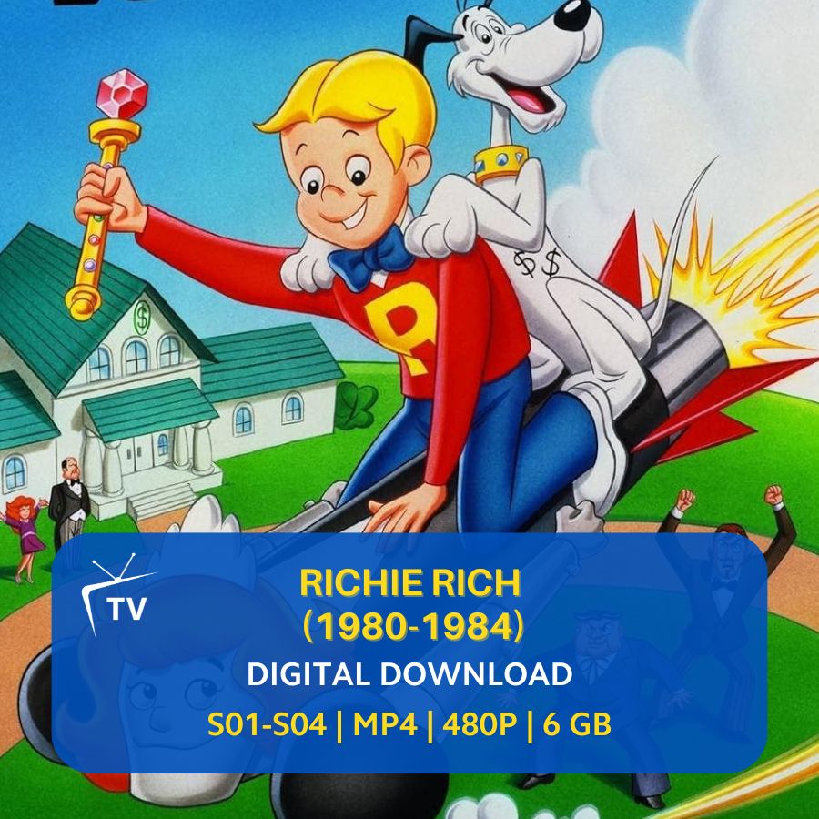 Richie Rich 1980 TV Series 80s Cartoon Digital Download Hanna 