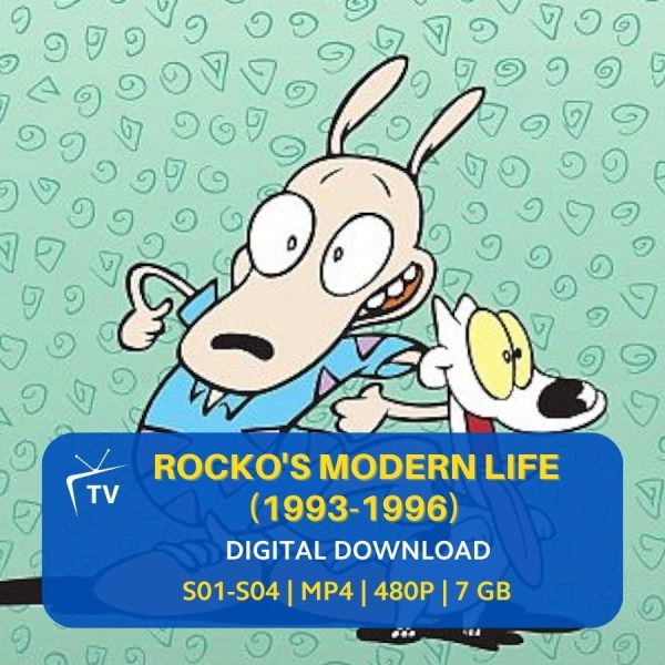 Rockos Modern Life 1993 TV Series Digital Download | 90s Nicktoons | Classic Nickelodeon | Rocko & Heffer | Complete Series | Instant